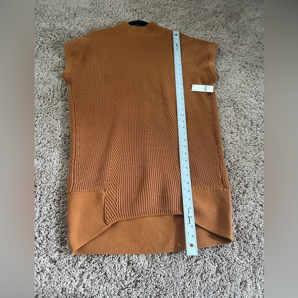 NWT new Anthropologie medium fits large  mock neck sweater mini dress brown - Picture 15 of 16